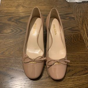 Never Been Worn Prada Tan Loafer with Short Heal